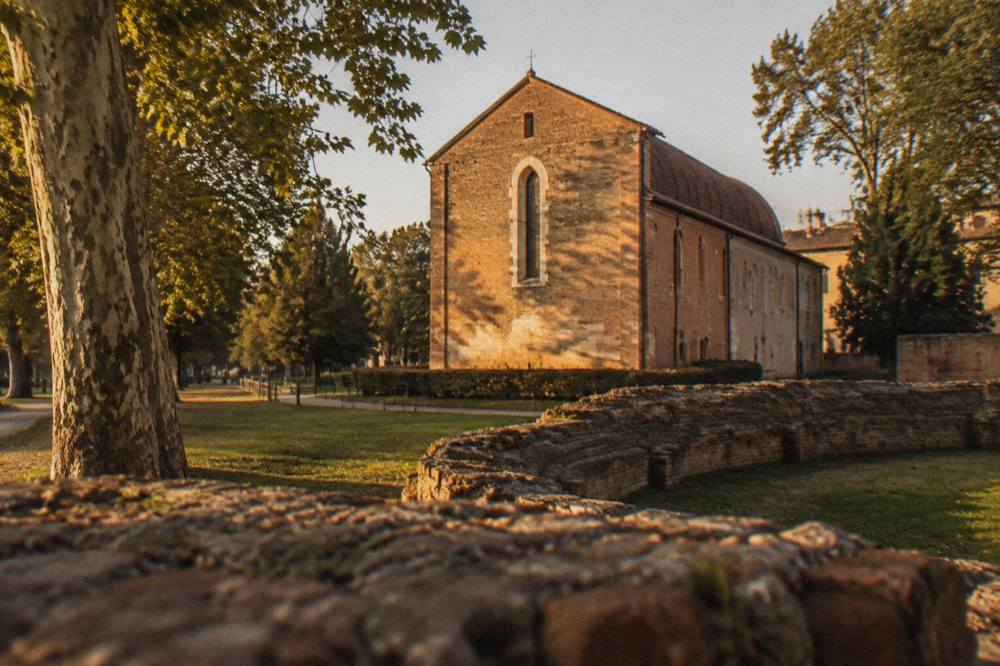 The Scrovegni Chapel facade lit in early evening light